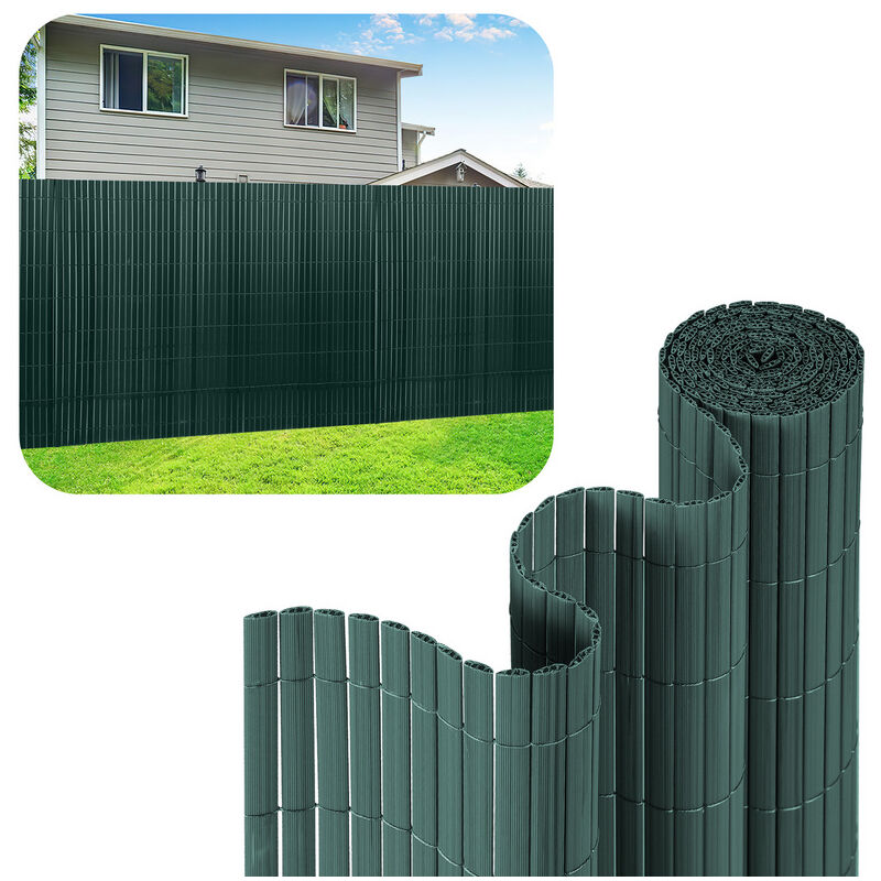 Jopassy - Canisse pvc Brise Vue, Paravent de Jardin, Piscines, Balcon Terrasse, Palissade en pvc Résistant aux uv, Intempéries, Vert 120 x 500 cm