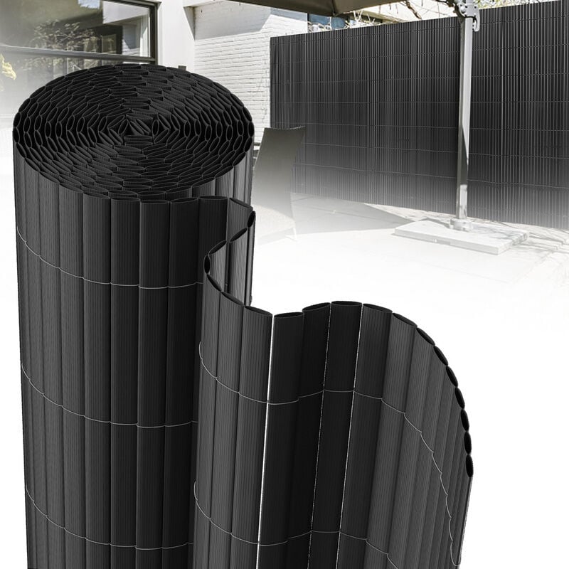Canisse pvc Brise Vue, Paravent de Jardin, Piscines, Balcon Terrasse, Palissade en pvc Résistant aux uv, Intempéries, Gris 80 x 1000 cm - Jopassy