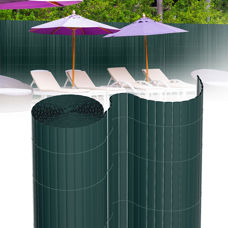 Canisse pvc Brise Vue, Paravent de Jardin, Piscines, Balcon Terrasse, Palissade en pvc Résistant aux uv, Intempéries, Vert 120 x 300 cm - Jopassy