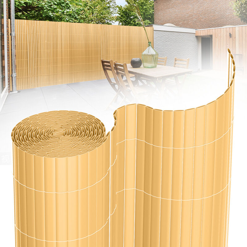 Canisse pvc Brise Vue, Paravent de Jardin, Piscines, Balcon Terrasse, Palissade en pvc Résistant aux uv, Intempéries, Beige 160 x 1000 cm - Jopassy