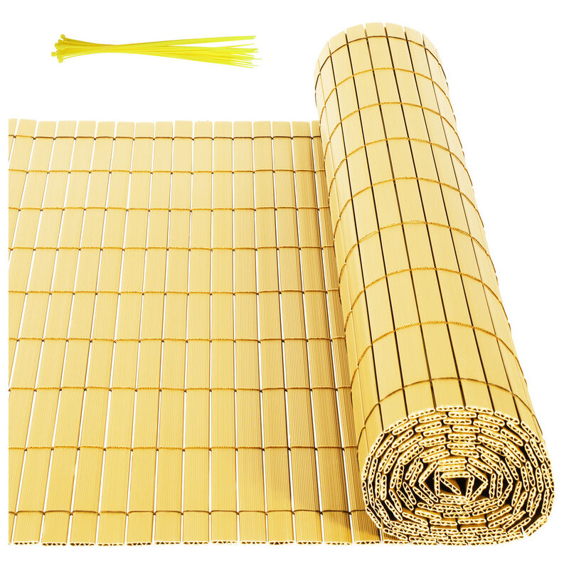 Canisse pvc pour jardin balcon terrasse Balcon clôture brise-vent Stores Balcon Bambou 100 x 400cm - Jopassy