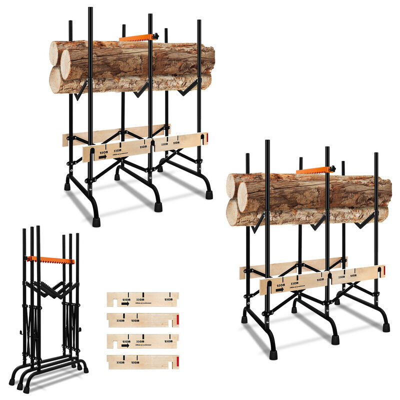 Chevalet de Tronçonnage Pliable, Chevalet de sciage, Tréteau de sciage - Noir - Jopassy