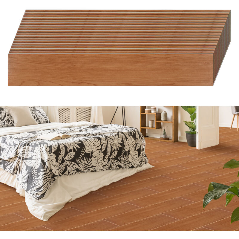 Design Revêtement de sol pvc, Lames de vinyle autocollantes, 91,5cm x 15,2cm x 2mm, 18 Pièces 2.51 m² Marron - Jopassy