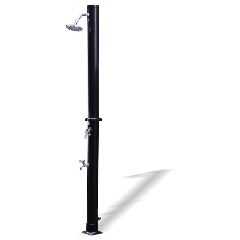 Douche solaire 20L avec raccord pour tuyau d'arrosage, pommeau rond, douche de pied, 220 cm - Jopassy