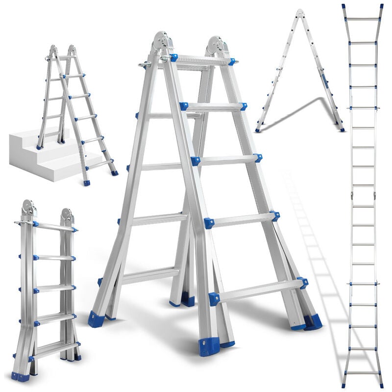 Jopassy - chelle Telescopique en aluminium stable 4x4 marches Echelons Polyvalent
