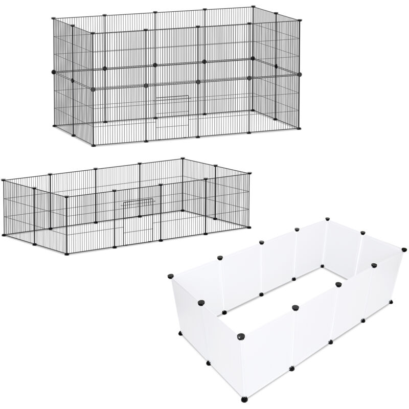 Enclos pour animaux Enclos Modulable petits animaux Facile à assembler Blanc 142 x 72 x 72 cm - Jopassy
