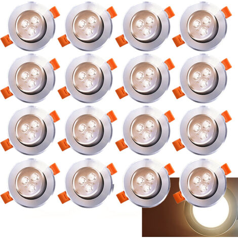 Jopassy Faretti da Incasso LED Orientabili 3W Tondi 85mm per Soffitto Soggiorno Camera Ufficio Cucina Bagno Bianco Caldo 3000K 20 Pezzi