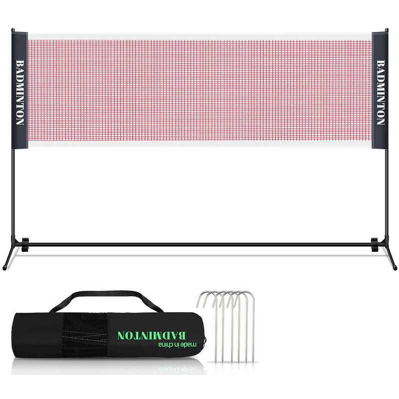 Filet de badminton Filet de tennis avec Support Pliable Acier facile à assembler pour le tennis, le badminton, le volley-ball 410cm - Jopassy
