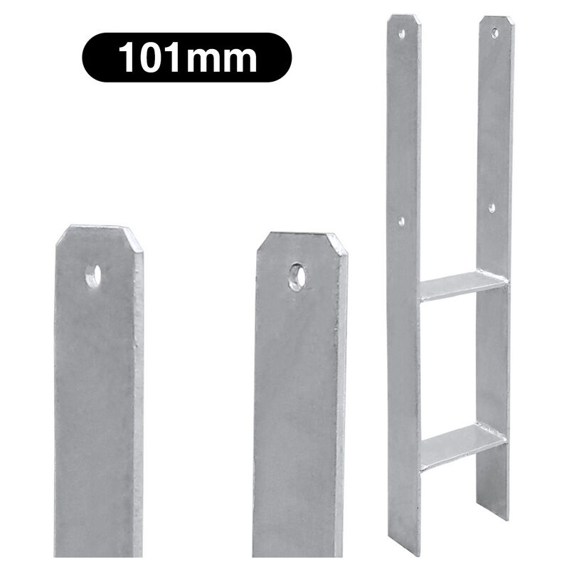 H-ancre Support de Poteau pour Carports Clôtures Support de Poteau en h Support à sceller 101MM 2 pieces - Jopassy