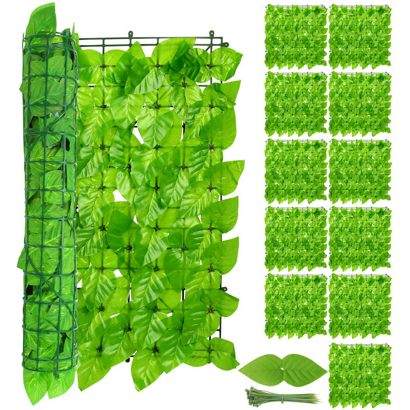 Haie Artificielle en Feuille, Brise-Vue Artificielles Décoration Murale et Écran d'Intimité pour Intérieur Extérieur(100x300cm, vert) - Jopassy