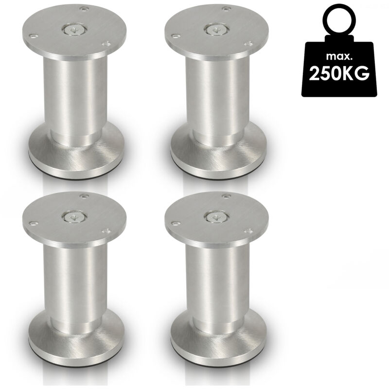 Jopassy - Lot de 4 Pieds de meubles ajustable ±15mm base ronde Moderne Pieds de Armoire pour Table Hauteur 120mm