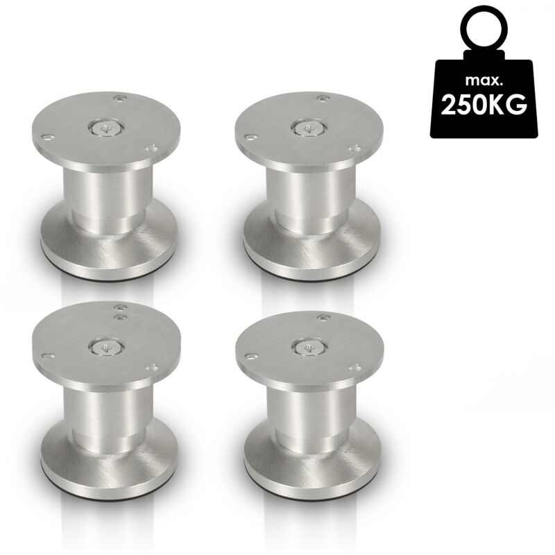 Lot de 4 Pieds de meubles ajustable ±15mm base ronde Moderne Pieds de Armoire pour Table Hauteur 60mm - Jopassy