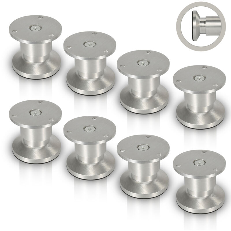 Jopassy - Lot de 4 Pieds de meubles Pieds Réglables Alliage d'aluminium 80 mm De Hauteur
