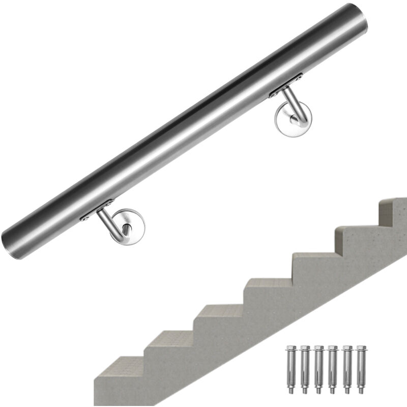 Jopassy - Main courante en acier inoxydable V2A Rampe d'escalier Support mural - au choix 160 cm