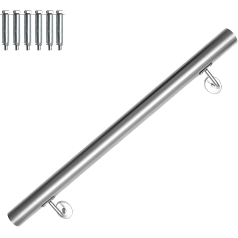 Jopassy - Main courante en acier inoxydable V2A Rampe d'escalier Support mural - au choix 80 cm