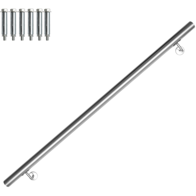 Jopassy - Main courante en acier inoxydable V2A Rampe d'escalier Support mural - au choix 120 cm