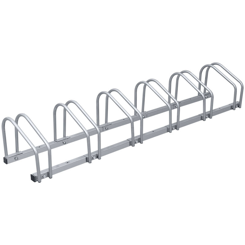 Jopassy - Râtelier vélos pour 6 vélos, 160x32x26cm, Support à vélo en acier galvanisé, peut être fixé au sol/au mur, pour largeurs de pneus de 3,5 à