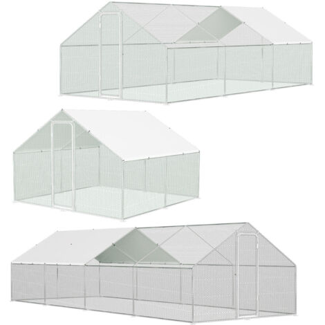 Jopassy Recinto per pollaio esterno 3x6x2 m con serratura 18 m² recinto in rete metallica pollaio in acciaio zincato