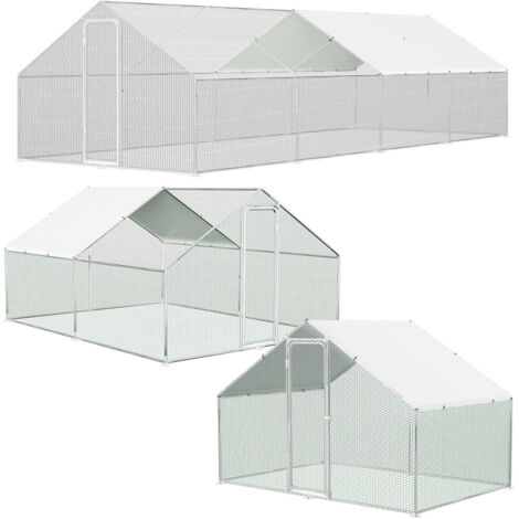 Jopassy Recinto per pollaio esterno 3x8x2 m con serratura 24 m² recinto in rete metallica pollaio in acciaio zincato