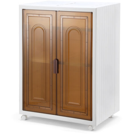 Jopassy Scatola di stoccaggio in plastica 310L, 3 livelli pieghevoli con 4 ruote e coperchi, scatola per camera da letto, cucina
