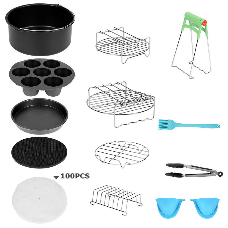 Jopassy Set d'accessoires pour friteuse à air chaud Friteuse à air chaud 12 pièces Moule à pâtisserie 8''
