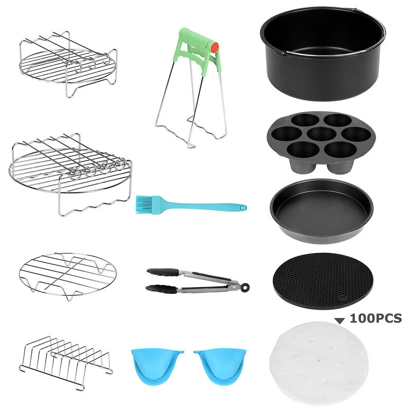 Jopassy - Set d'accessoires pour friteuse à air chaud Friteuse à air chaud 12 pièces Moule à pâtisserie 7''