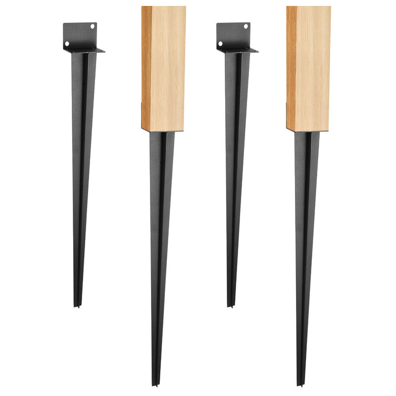 Support à enfoncer Accessoire pour poteau Piquet pour poteau de clôture -Longueur 700 mm 4 pièces - Jopassy