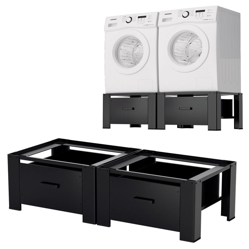 Jopassy - Support de machine à laver Socle universel pour machine à Laver Charge max. 150 kg Noir