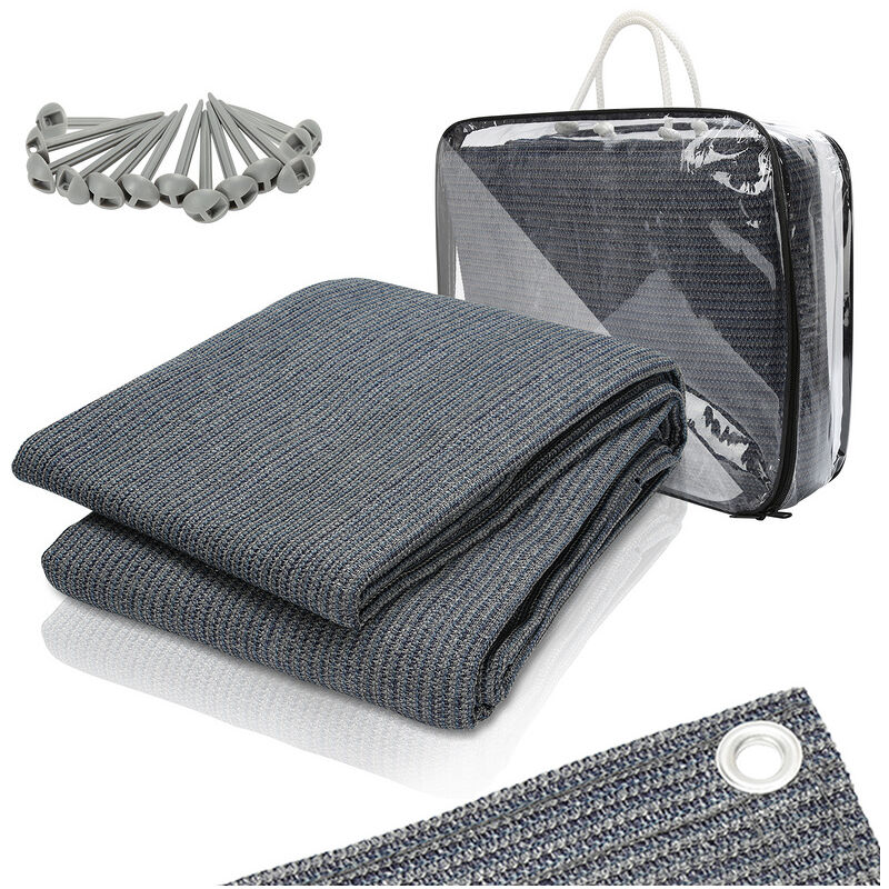 Jopassy - Tapis d'extérieur Tapis de Tente Tapis de Voyage de Camping Tapis de Auvent Caravane 200X200cm Bleu-gris