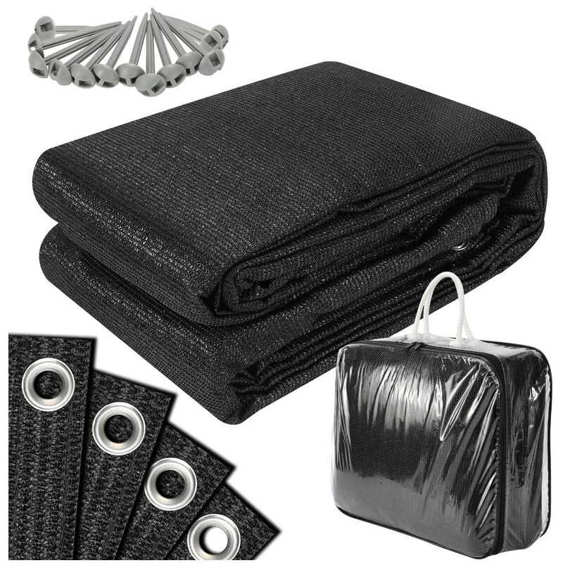 Jopassy - Tapis d'extérieur Tapis de Tente Tapis de Voyage de Camping Tapis de Auvent Caravane 300X300cm Noir