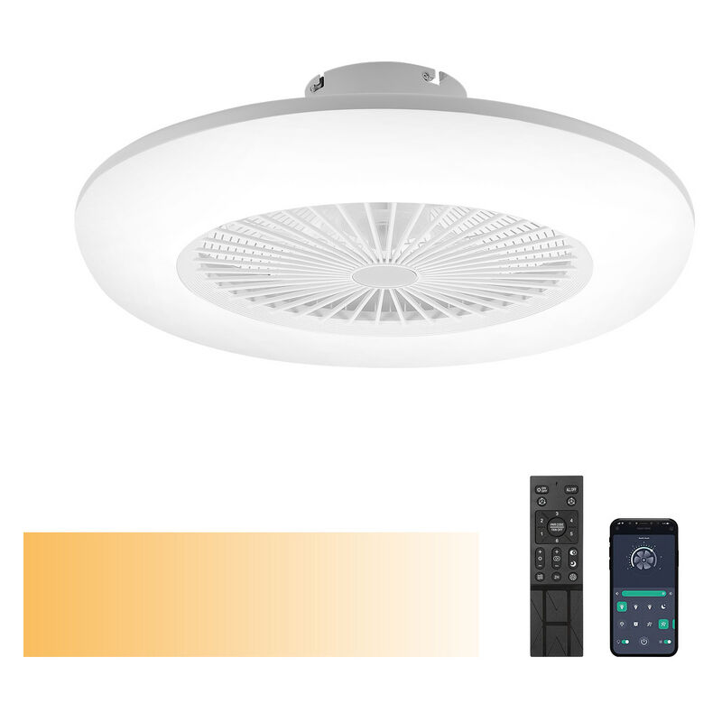 Jopassy - Ventilateur de plafond led avec éclairage et télécommande - ventilateur dimmable 80W