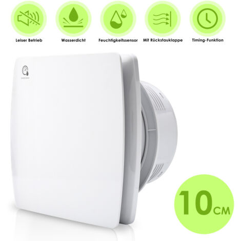 Jopassy Ventilatore da bagno con sensore di umidità Silenziatore per ventilatore da 100 mm Ventilatore per bagno