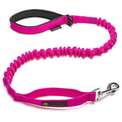 JoQu® Damper Hundeleine mit Ruckdämpfer, pink