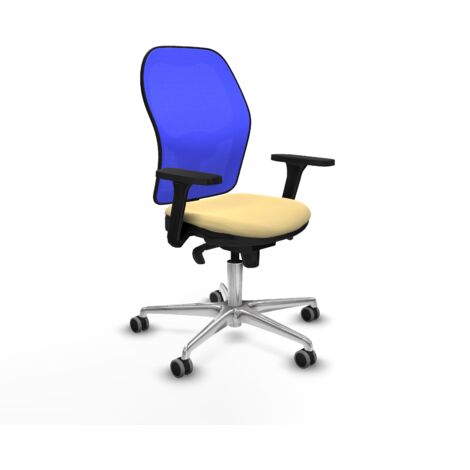 Jorquera sincro malla azul similpiel crema brazos 3D base aluminio  ruedas 65mm engomada