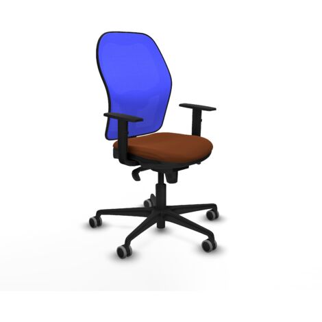 Jorquera sincro malla azul similpiel marrón brazos 1D base nailon  ruedas 65mm engomada