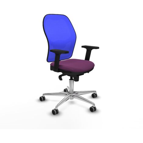 Jorquera sincro malla azul similpiel morado brazos 2D base aluminio  ruedas 65mm engomada