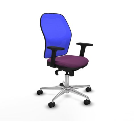 Jorquera sincro malla azul similpiel morado brazos 2D base aluminio  ruedas 65mm nailon