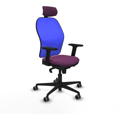 Jorquera sincro malla azul similpiel morado brazos 2D base nailon cabecero 2D ruedas 65mm engomada