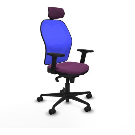 Jorquera sincro malla azul similpiel morado brazos 2D base nailon cabecero 2D ruedas 65mm nailon