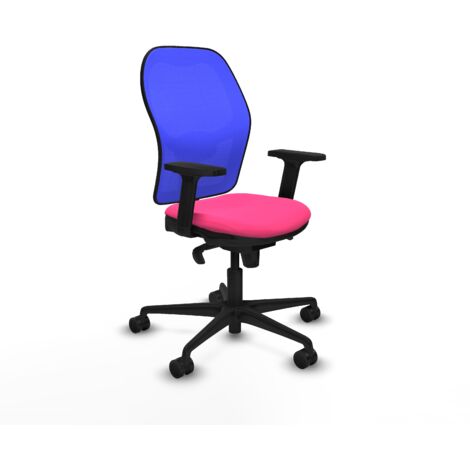 Jorquera sincro malla azul similpiel rosa brazos 2D base nailon  ruedas 65mm nailon