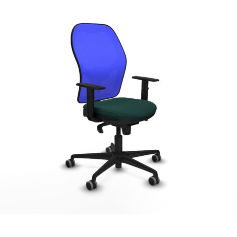Jorquera sincro malla azul similpiel verde botella brazos 1D base nailon  ruedas 65mm engomada