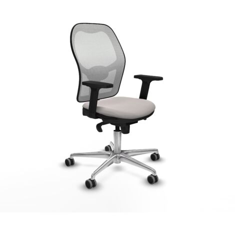 Jorquera sincro malla blanca similpiel blanco brazos 2D base aluminio  ruedas 65mm engomada