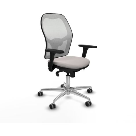 Jorquera sincro malla blanca similpiel blanco brazos 3D base aluminio  ruedas 65mm engomada