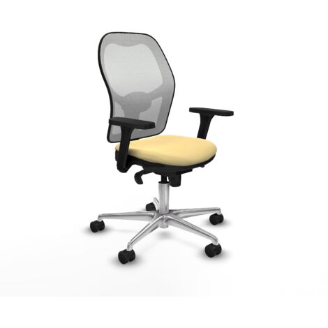 Jorquera sincro malla blanca similpiel crema brazos 3D base aluminio  ruedas 65mm nailon
