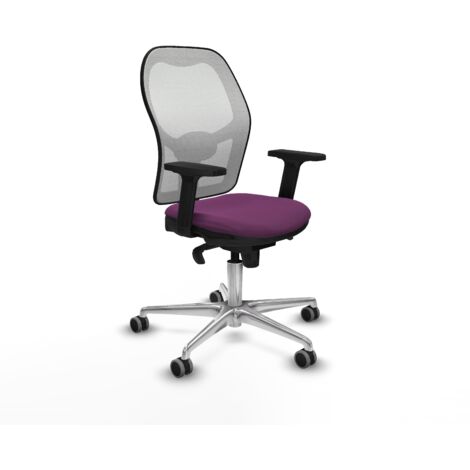Jorquera sincro malla blanca similpiel morado brazos 2D base aluminio  ruedas 65mm engomada