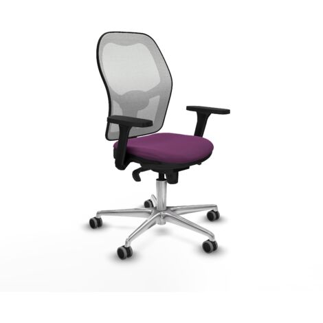 Jorquera sincro malla blanca similpiel morado brazos 3D base aluminio  ruedas 65mm engomada