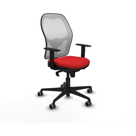 Jorquera sincro malla blanca similpiel rojo brazos 1D base nailon  ruedas 65mm engomada