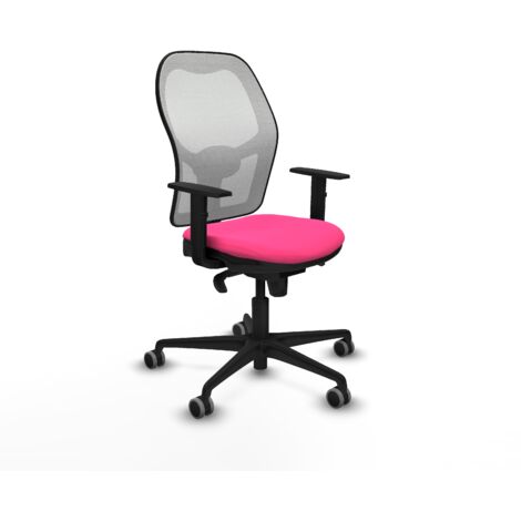 Jorquera sincro malla blanca similpiel rosa brazos 1D base nailon  ruedas 65mm engomada
