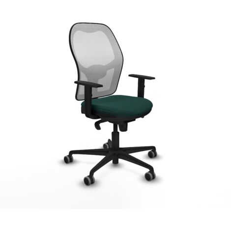 Jorquera sincro malla blanca similpiel verde botella brazos 1D base nailon  ruedas 65mm engomada