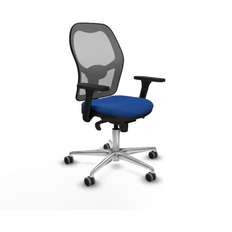 Jorquera sincro malla gris similpiel azul brazos 3D base aluminio  ruedas 65mm engomada